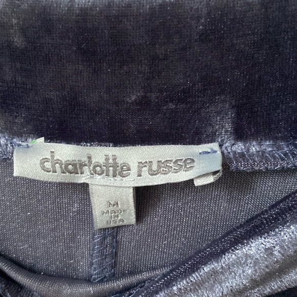 Charlotte Russe women’s Blue Crushed Velvet Skater Skirt, size medium - Picture 3 of 5